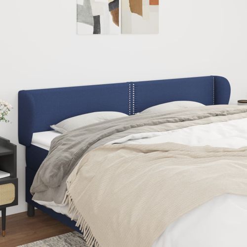 Tête De Lit Avec Oreilles Bleu 183x23x78/88 Cm Tissu