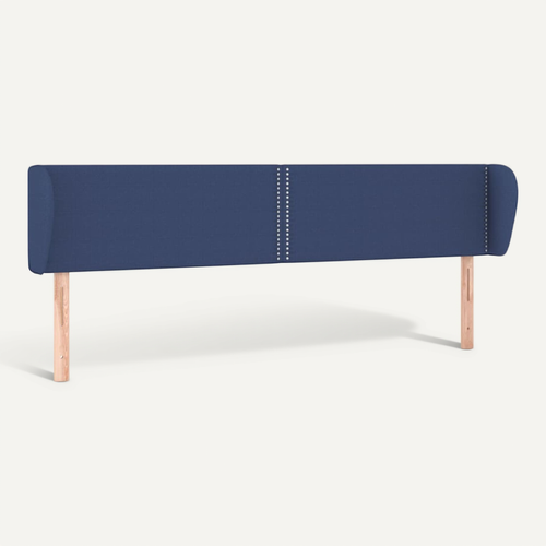 Tête De Lit Avec Oreilles Bleu 183x23x78/88 Cm Tissu