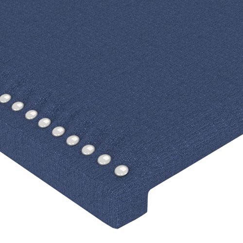 Tête De Lit Avec Oreilles Bleu 183x23x78/88 Cm Tissu