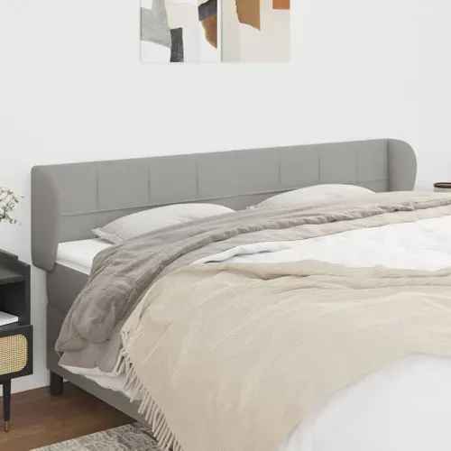 Tête De Lit Avec Oreilles Gris Clair 163x23x78/88 Cm Tissu