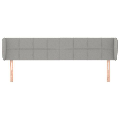 Tête De Lit Avec Oreilles Gris Clair 163x23x78/88 Cm Tissu