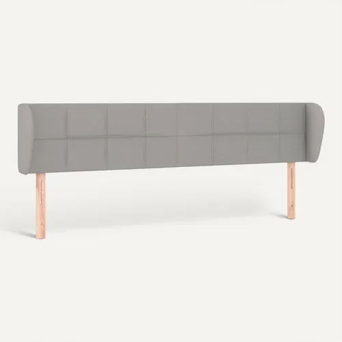 Tête De Lit Avec Oreilles Gris Clair 163x23x78/88 Cm Tissu