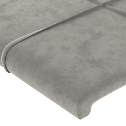 Tête De Lit Avec Oreilles Gris Clair 83x23x78/88 Cm Velours