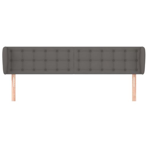 Tête De Lit Avec Oreilles Gris 203x23x78/88 Cm Simili