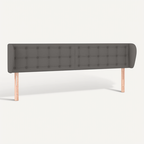 Tête De Lit Avec Oreilles Gris 203x23x78/88 Cm Simili