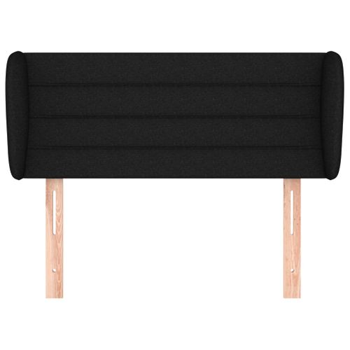 Tête De Lit Avec Oreilles Noir 83x23x78/88 Cm Tissu