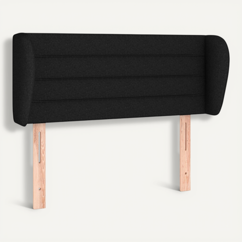 Tête De Lit Avec Oreilles Noir 83x23x78/88 Cm Tissu