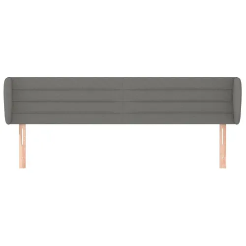 Tête De Lit Avec Oreilles Gris Foncé 183x23x78/88 Cm Tissu
