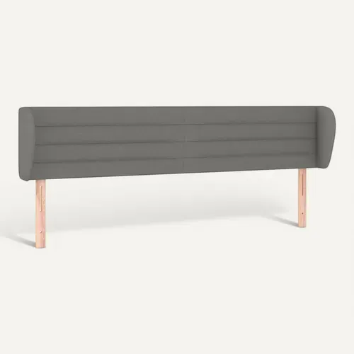 Tête De Lit Avec Oreilles Gris Foncé 183x23x78/88 Cm Tissu