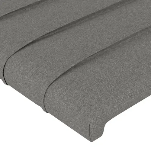 Tête De Lit Avec Oreilles Gris Foncé 183x23x78/88 Cm Tissu
