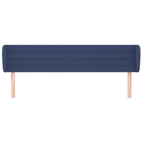 Tête De Lit Avec Oreilles Bleu 183x23x78/88 Cm Tissu