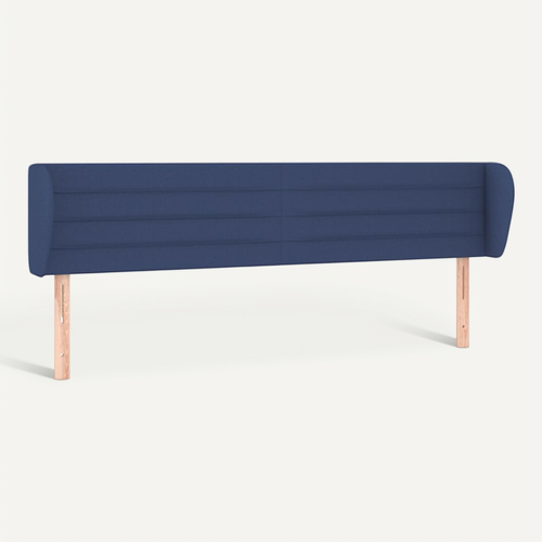 Tête De Lit Avec Oreilles Bleu 183x23x78/88 Cm Tissu