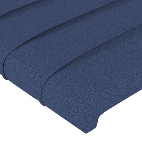 Tête De Lit Avec Oreilles Bleu 183x23x78/88 Cm Tissu