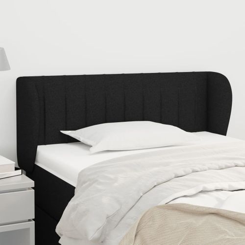 Tête De Lit Avec Oreilles Noir 93x23x78/88 Cm Tissu