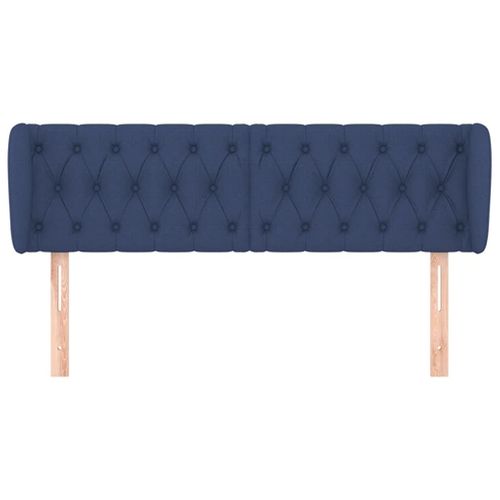 Tête De Lit Avec Oreilles Bleu 163x23x78/88 Cm Tissu