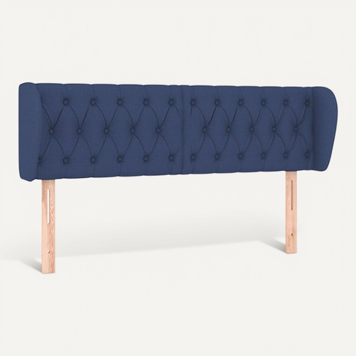 Tête De Lit Avec Oreilles Bleu 163x23x78/88 Cm Tissu