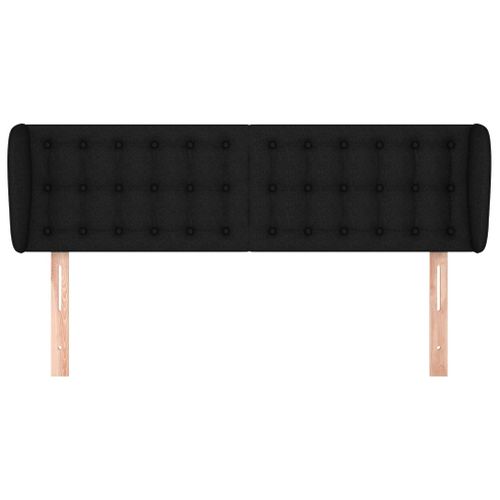 Tête De Lit Avec Oreilles Noir 147x23x78/88 Cm Tissu