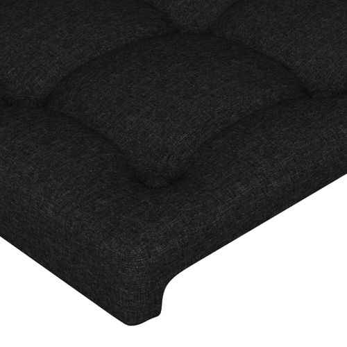 Tête De Lit Avec Oreilles Noir 147x23x78/88 Cm Tissu