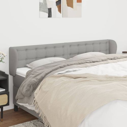 Tête De Lit Avec Oreilles Gris Clair 163x23x78/88 Cm Tissu