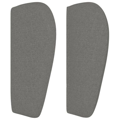 Tête De Lit Avec Oreilles Gris Foncé 163x23x78/88 Cm Tissu