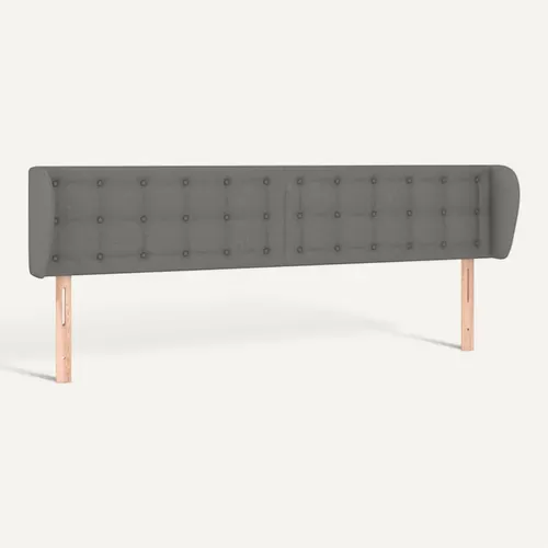 Tête De Lit Avec Oreilles Gris Foncé 163x23x78/88 Cm Tissu