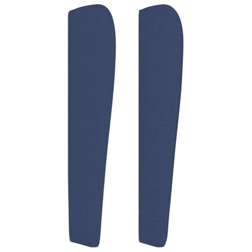 Tête De Lit Avec Oreilles Bleu 103x23x118/128 Cm Tissu