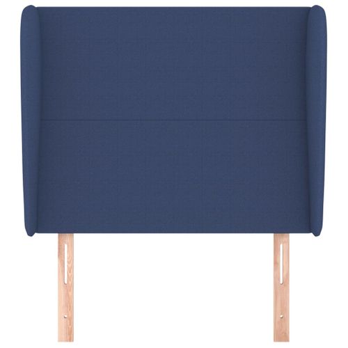 Tête De Lit Avec Oreilles Bleu 103x23x118/128 Cm Tissu
