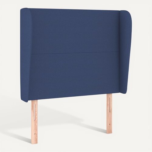 Tête De Lit Avec Oreilles Bleu 103x23x118/128 Cm Tissu