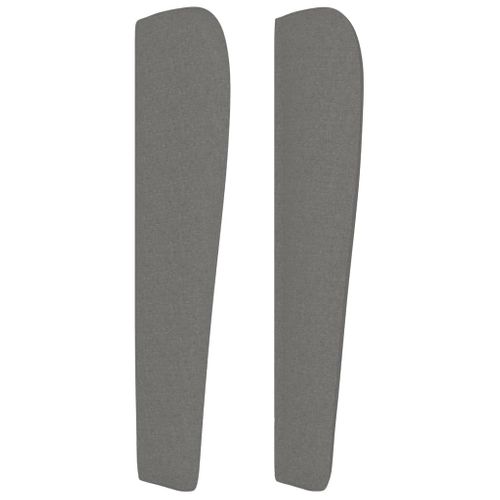 Tête De Lit Avec Oreilles Gris Foncé 163x23x118/128 Cm Tissu