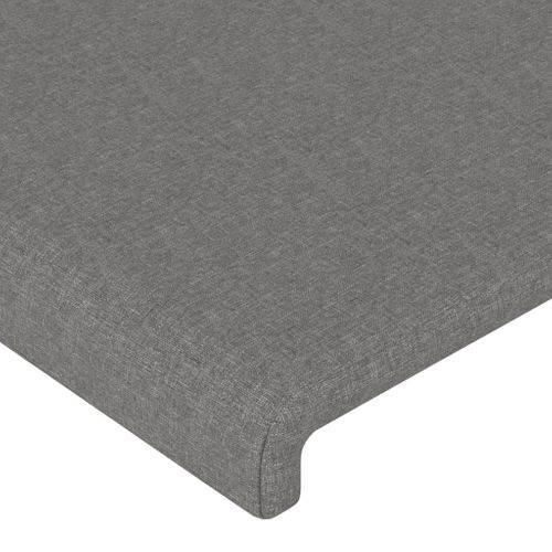 Tête De Lit Avec Oreilles Gris Foncé 163x23x118/128 Cm Tissu