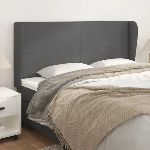 Tête De Lit Avec Oreilles Gris 163x23x118/128 Cm Simili