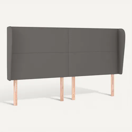 Tête De Lit Avec Oreilles Gris 163x23x118/128 Cm Simili