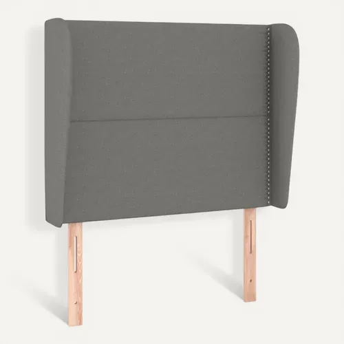 Tête De Lit Avec Oreilles Gris Foncé 103x23x118/128 Cm Tissu