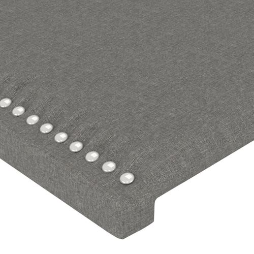 Tête De Lit Avec Oreilles Gris Foncé 103x23x118/128 Cm Tissu