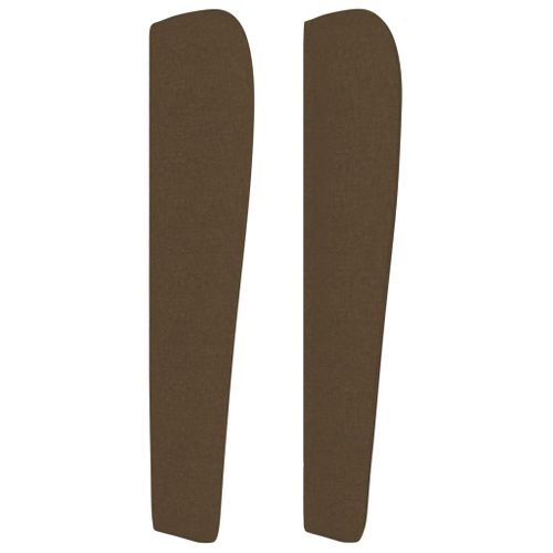 Tête De Lit Avec Oreilles Marron Foncé 183x23x118/128 Cm Tissu