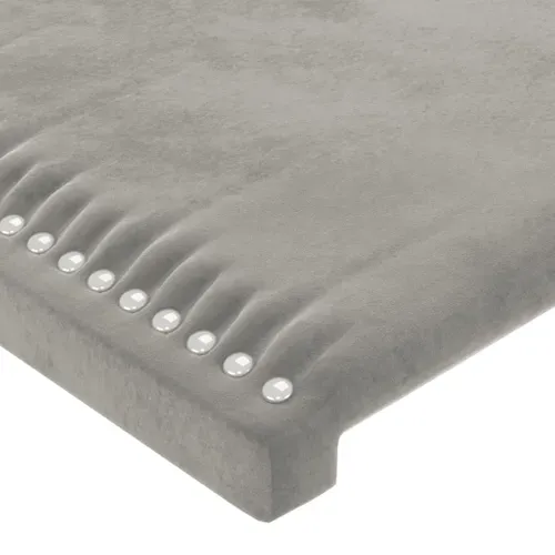 Tête De Lit Avec Oreilles Gris Clair 203x23x118/128 Cm Velours