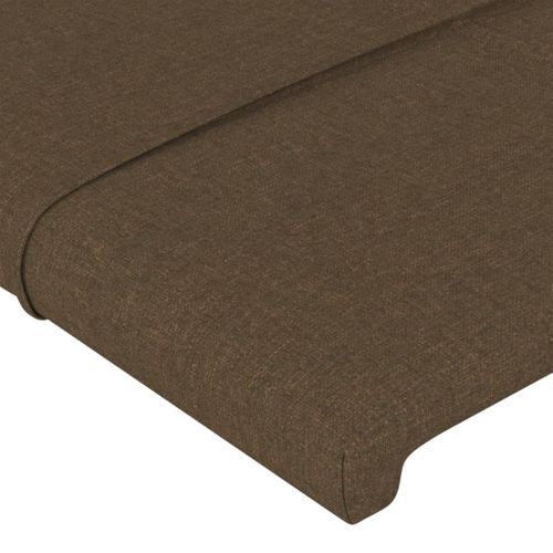 Tête De Lit Avec Oreilles Marron Foncé 103x23x118/128 Cm Tissu
