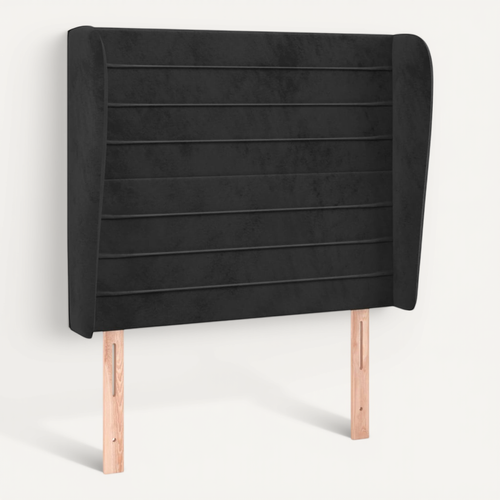 Tête De Lit Avec Oreilles Noir 103x23x118/128 Cm Velours