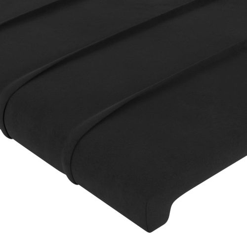 Tête De Lit Avec Oreilles Noir 103x23x118/128 Cm Velours