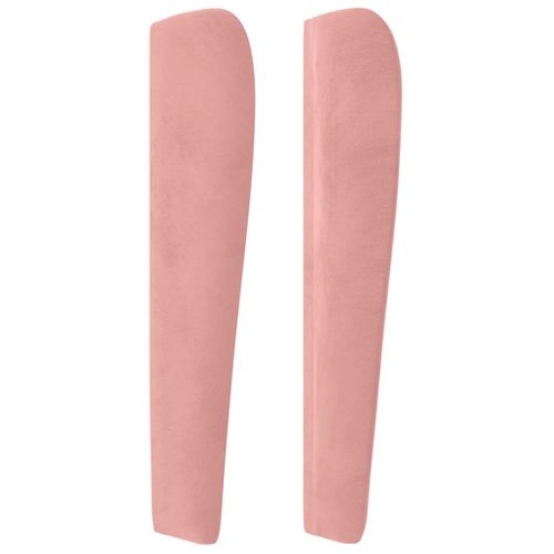 Tête De Lit Avec Oreilles Rose 203x23x118/128 Cm Velours