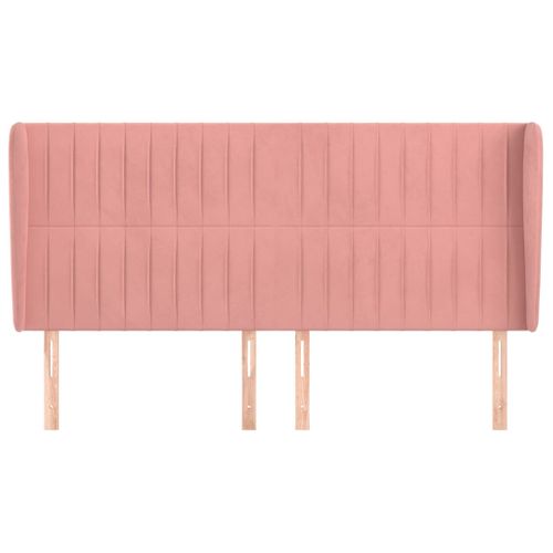 Tête De Lit Avec Oreilles Rose 203x23x118/128 Cm Velours