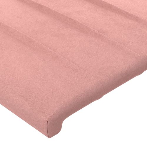 Tête De Lit Avec Oreilles Rose 203x23x118/128 Cm Velours