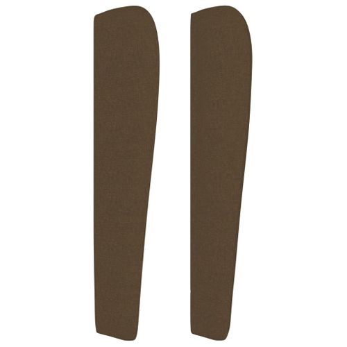Tête De Lit Avec Oreilles Marron Foncé 147x23x118/128 Cm Tissu