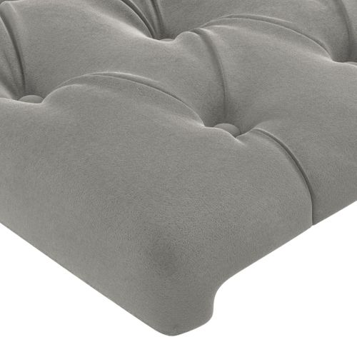 Tête De Lit Avec Oreilles Gris Clair 163x23x118/128 Cm Velours