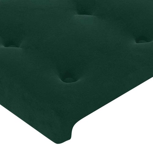 Tête De Lit Avec Oreilles Vert Foncé 163x23x118/128 Cm Velours