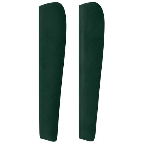 Tête De Lit Avec Oreilles Vert Foncé 163x23x118/128 Cm Velours