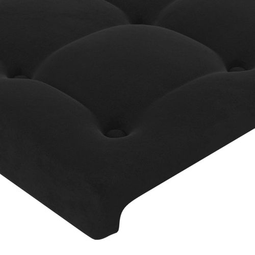 Tête De Lit Avec Oreilles Noir 183x23x118/128 Cm Velours