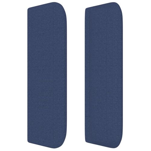 Tête De Lit Avec Oreilles Bleu 163x16x78/88 Cm Tissu