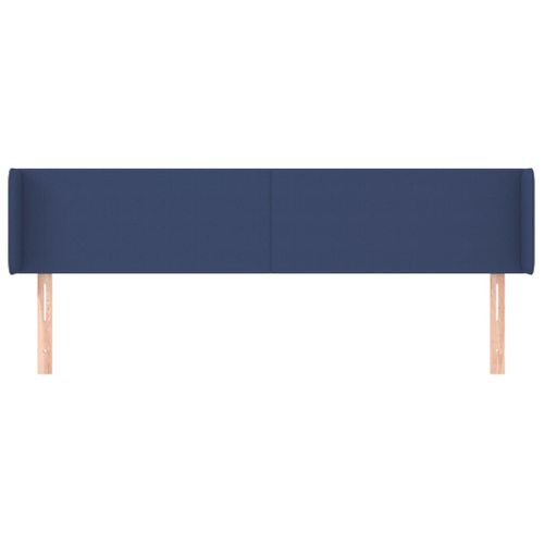 Tête De Lit Avec Oreilles Bleu 163x16x78/88 Cm Tissu