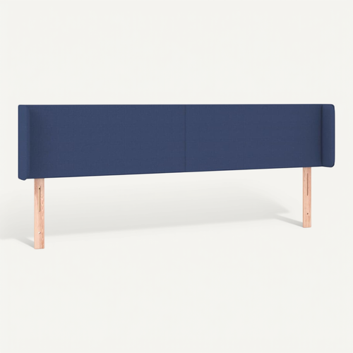 Tête De Lit Avec Oreilles Bleu 163x16x78/88 Cm Tissu